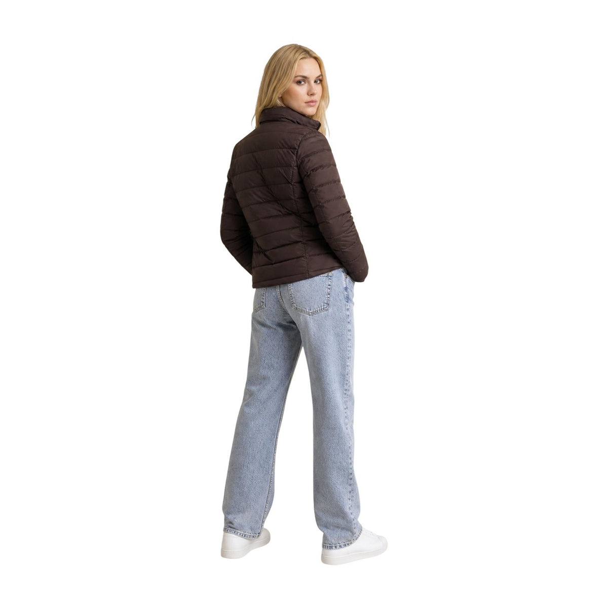 Guess — Veste Solid Heavy Diann Pu femme - coloris marron — vue 2