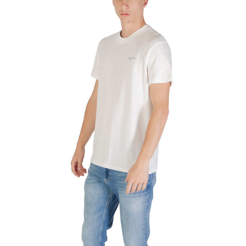 Tommy Jeans — Men’s beige organic cotton T-shirt — view 4