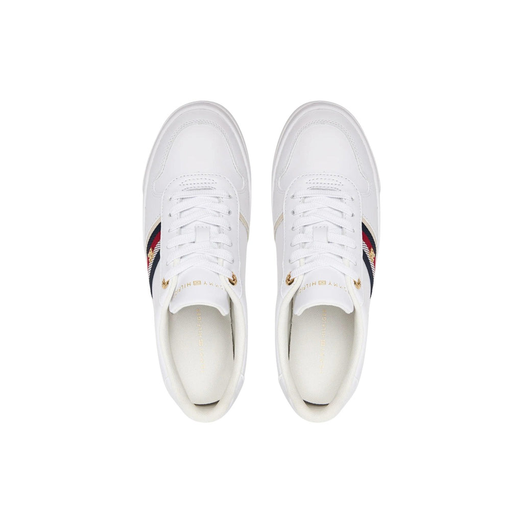 Tommy Hilfiger — Women’s white leather sneakers — view 5