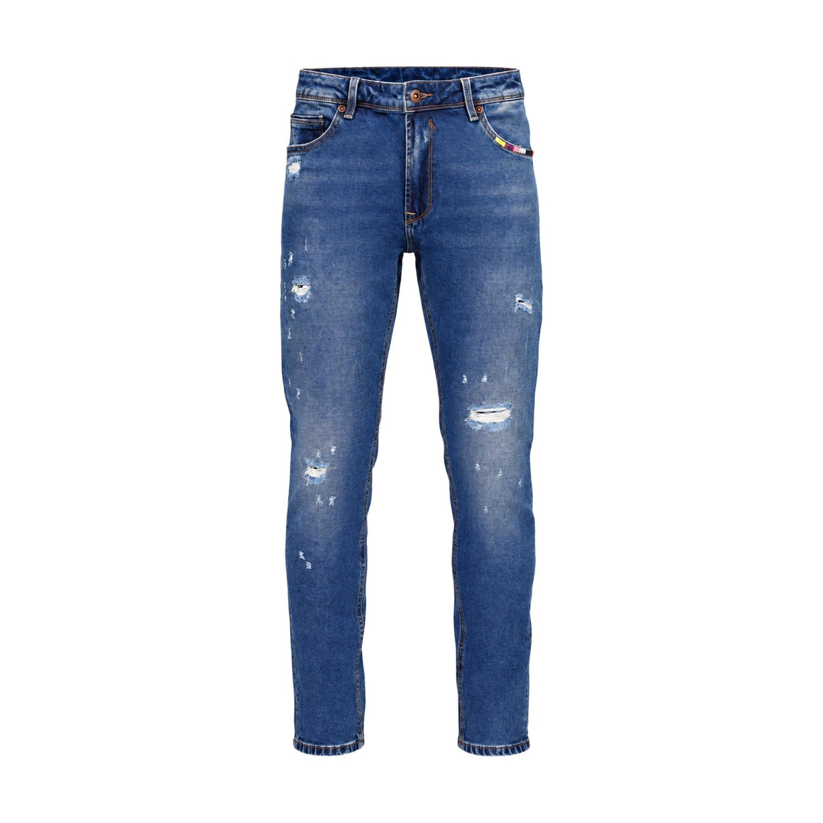 Gianni Lupo — Men's Blue Regular Slim Fit Bruce Jeans