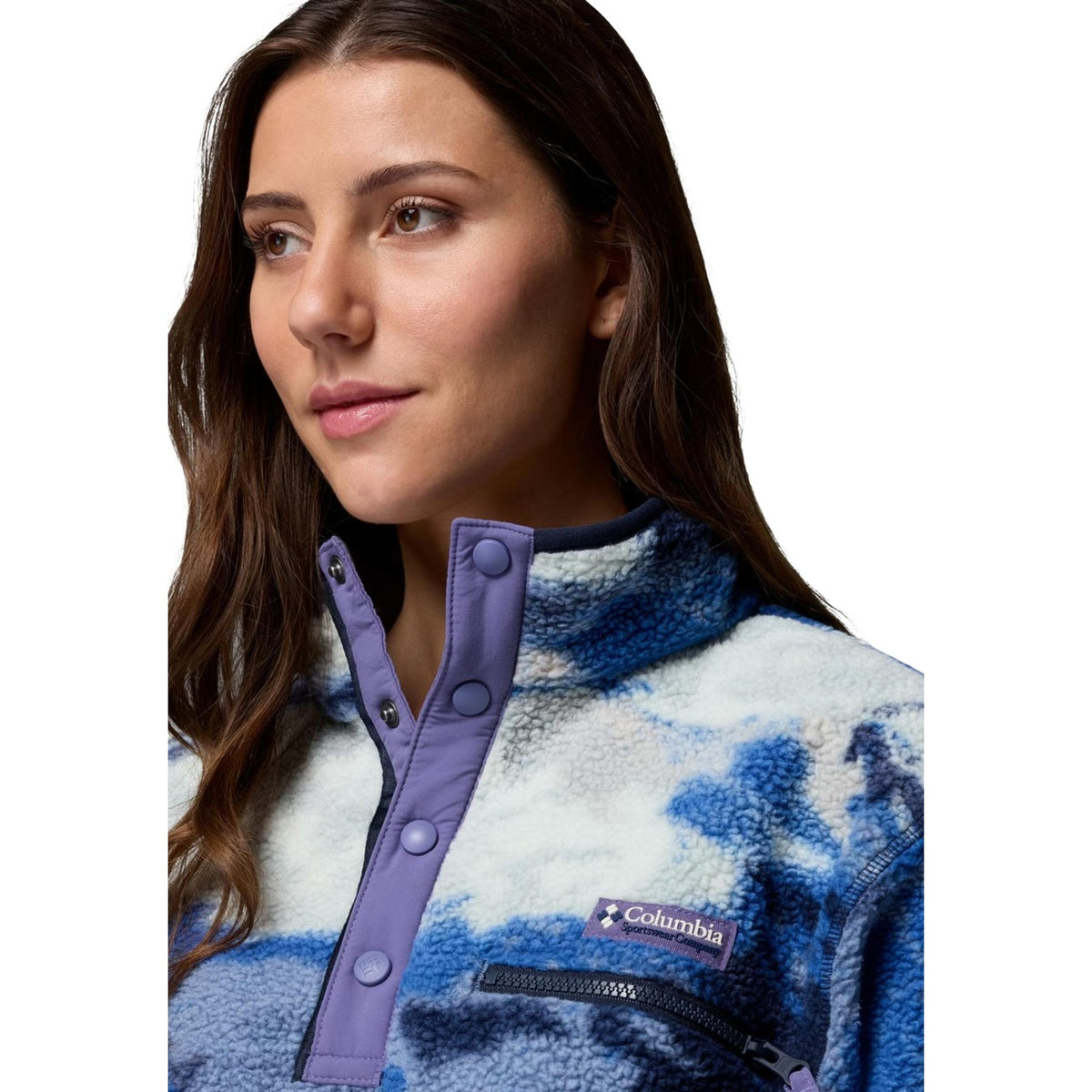 Columbia — Polaire Helvetia II Printed Cropped Half Snap lilas femme — vue 2