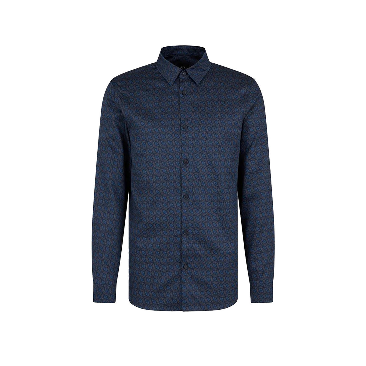 Armani Exchange — Chemise en coton bleue homme