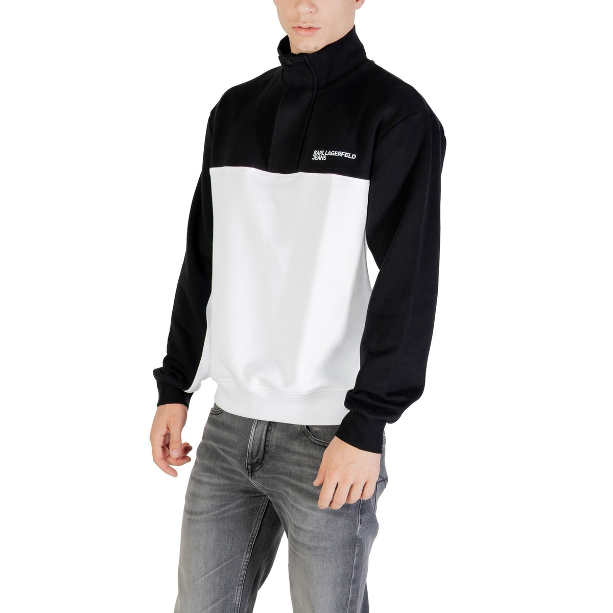 Karl Lagerfeld Jeans — Zwart bedrukt sweatshirt voor heren — afbeelding 4