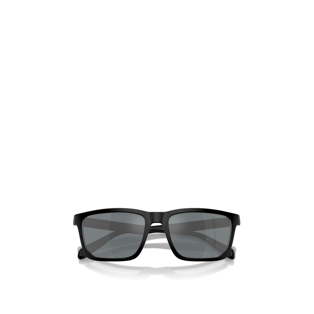 Emporio Armani — Rechthoekige zonnebril voor heren van zwart acetaat 57 mm — afbeelding 2