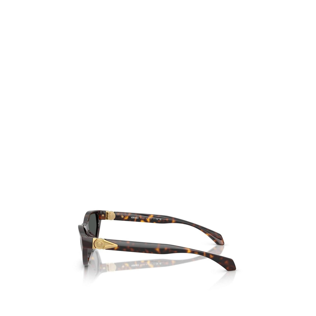 Versace — Lunettes de soleil œil-de-chat en métal marron femme — vue 4