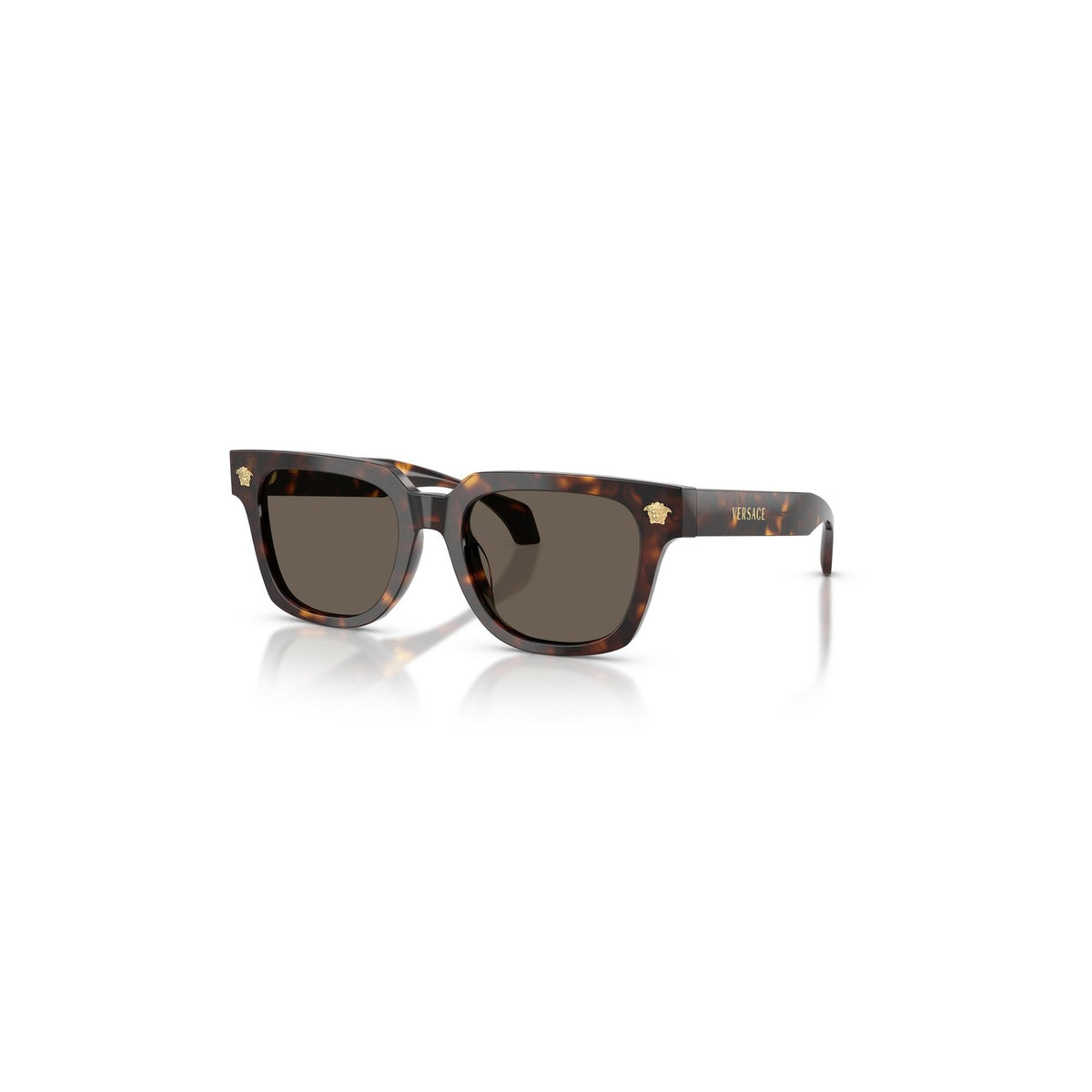 Versace — Lunettes de soleil carrées en acétate marron homme