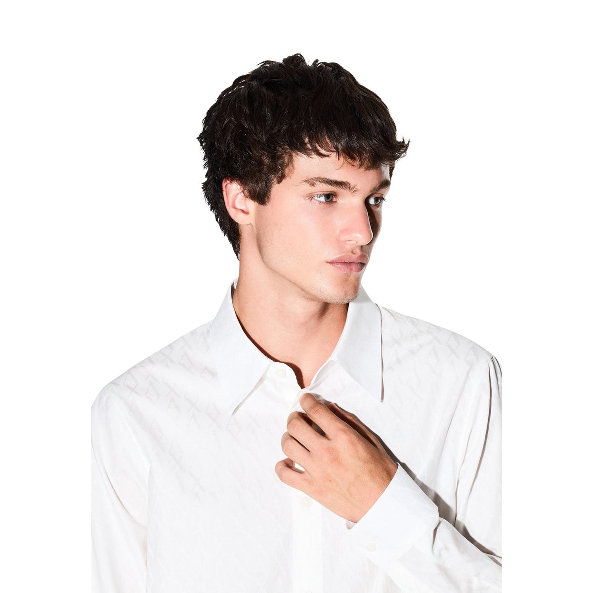 Armani Exchange — Chemise imprimée blanche en coton homme — vue 4