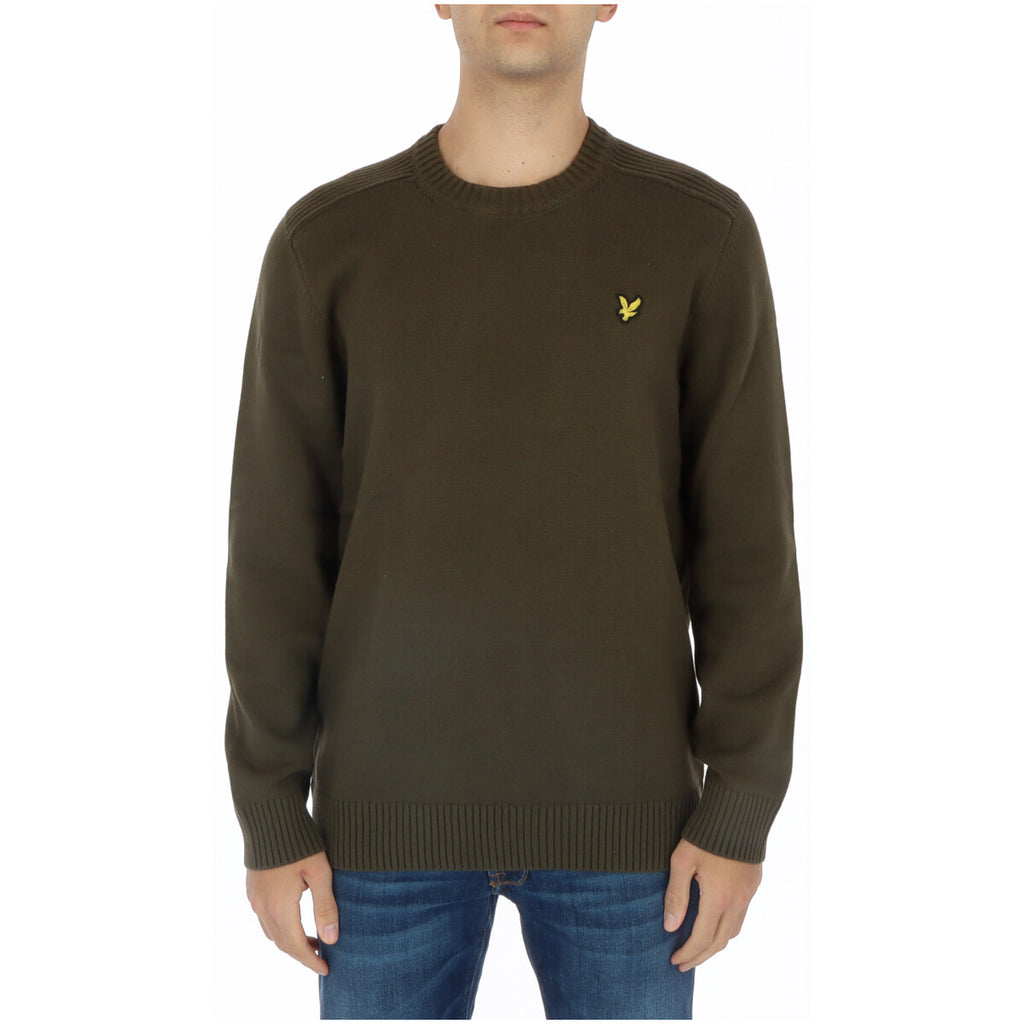 Lyle & Scott — Pull col rond vert en coton homme
