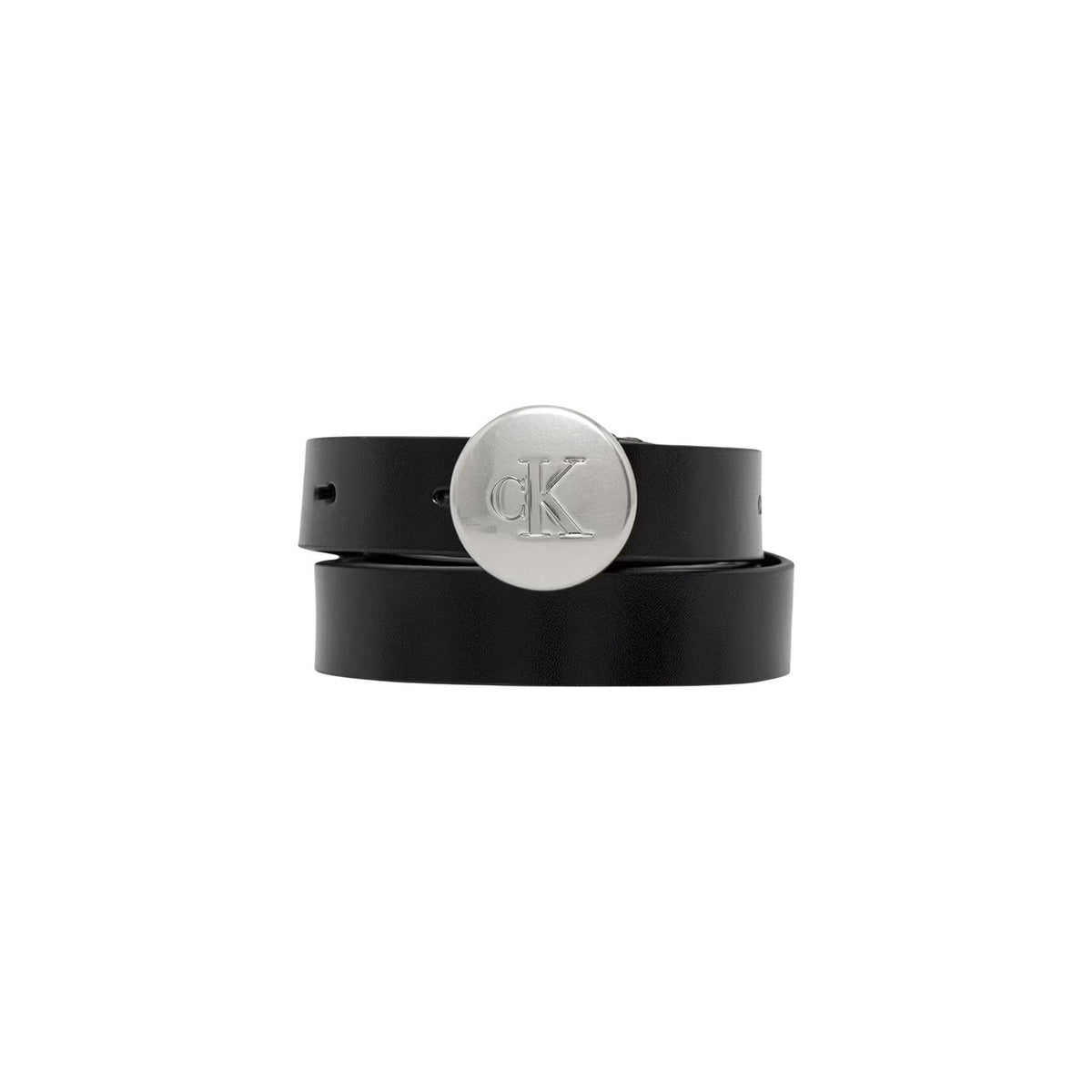 Calvin Klein — Ceinture noir réf. ROUND ENGRAVED CK BUCKLE 20 MM femme