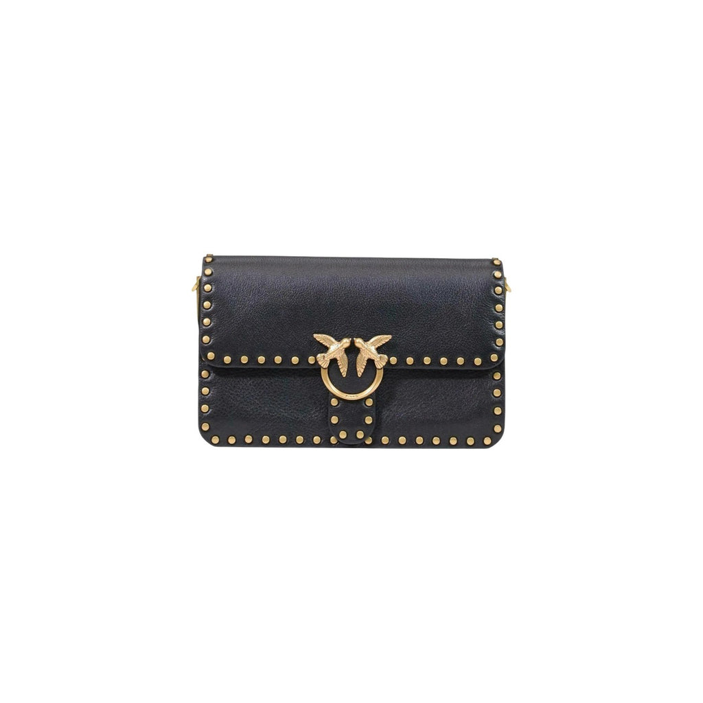 Pinko — Tasche Love One Slouchy Studs Smal aus Leder schwarz für Damen