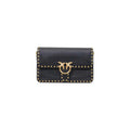 Pinko — Tasche Love One Slouchy Studs Smal aus Leder schwarz für Damen