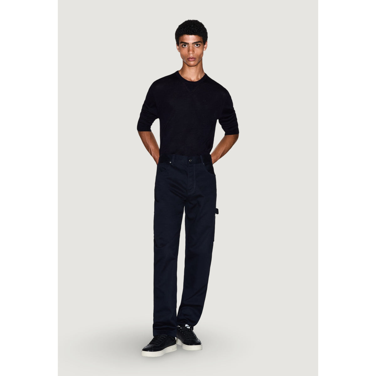Armani Exchange — Pull laine mélangée 8NZM3A bleu homme — vue 5