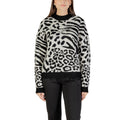 Morgan — Pull blanc à motif léopard femme