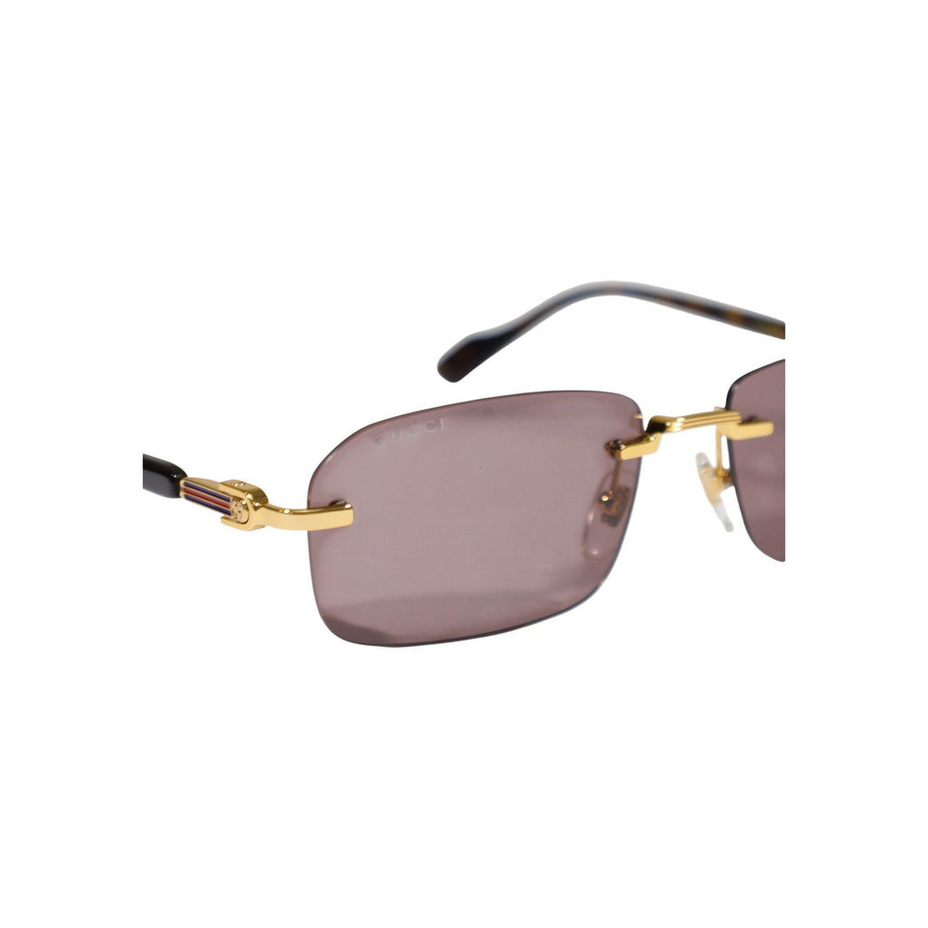 Gucci — Men's gold acetate sunglasses — view 3