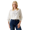 Guess — Pull Bat Sleeve Gemma Log femme - coloris blanc
