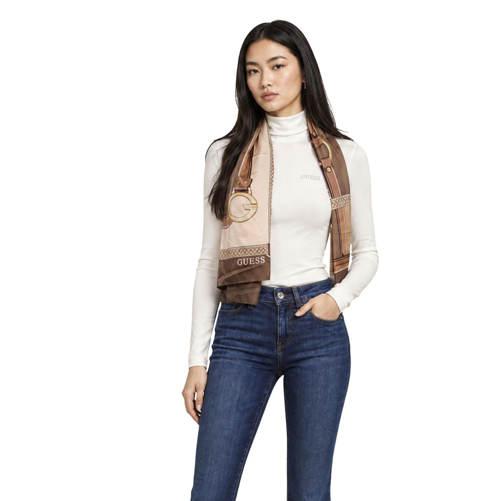 Guess — Foulard Camden imprimé 120 × 120 cm femme — vue 4 — Marron