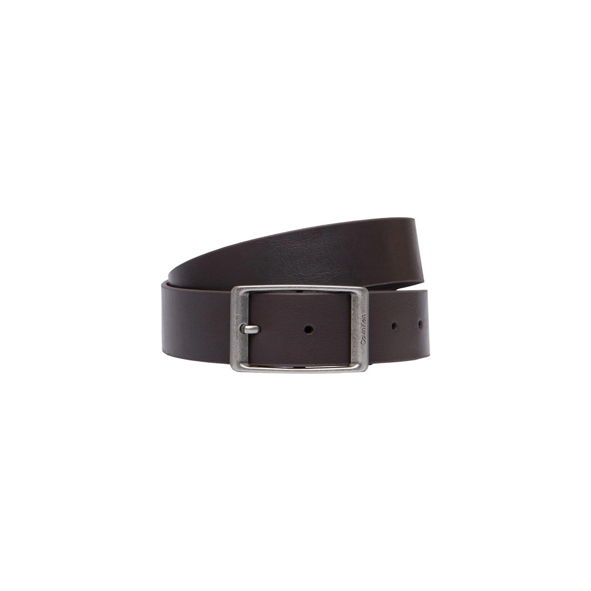 Calvin Klein — Casual Round Buckle Herrengürtel 35 mm — braun