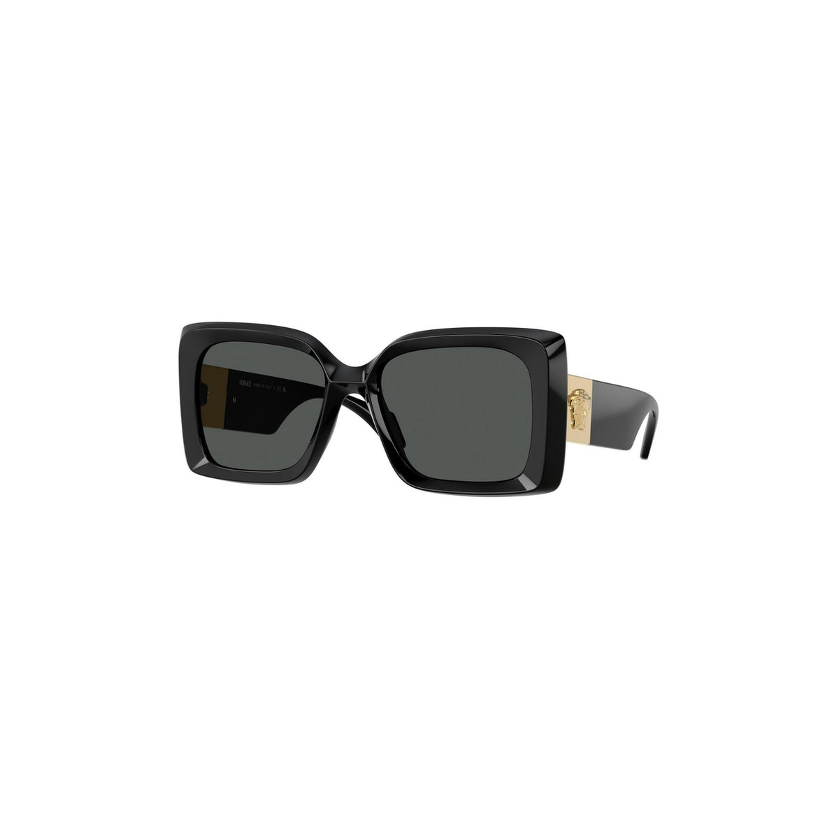 Versace — Lunettes de soleil géométriques en acétate noir femme — vue 5