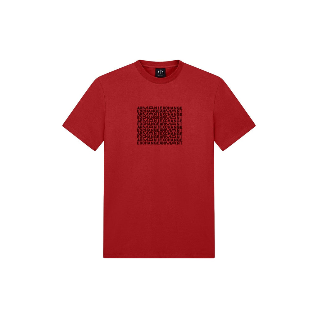 Armani Exchange — Men's red printed cotton T-shirt — view 2
