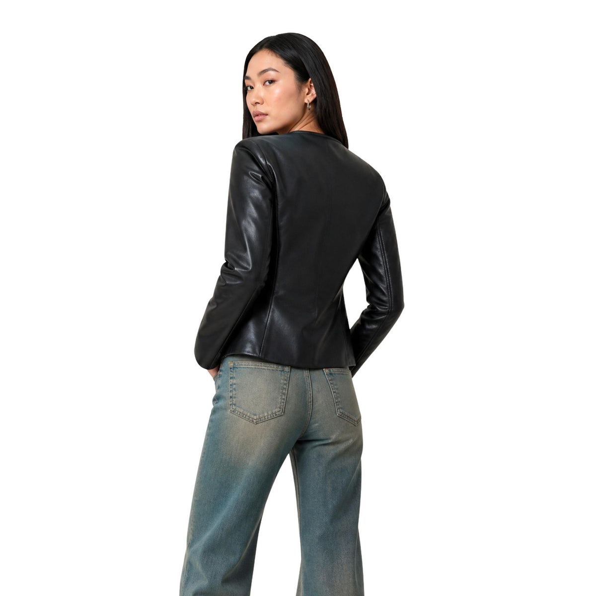 Only — Jacke en similicuir ONLBITTEN schwarz für Damen — Ansicht 5