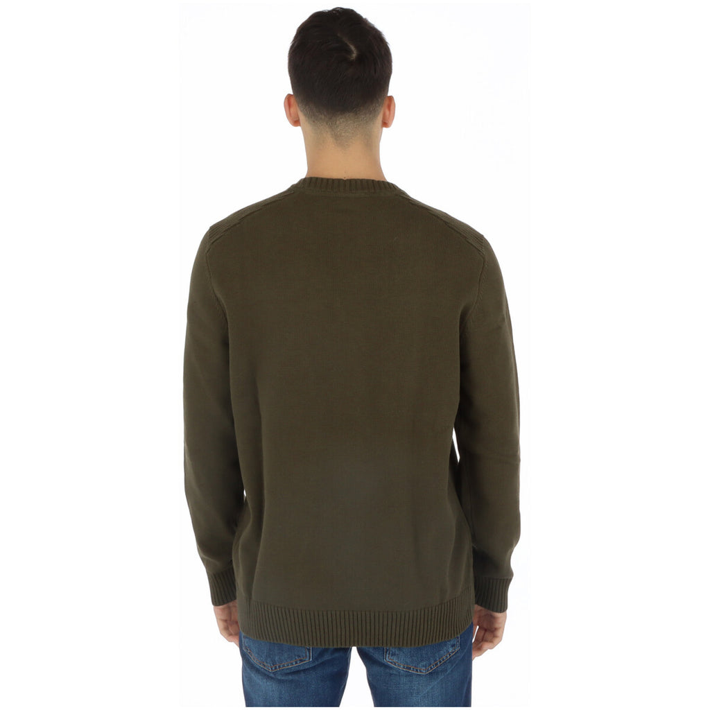 Lyle & Scott — Pull col rond vert en coton homme — vue 3