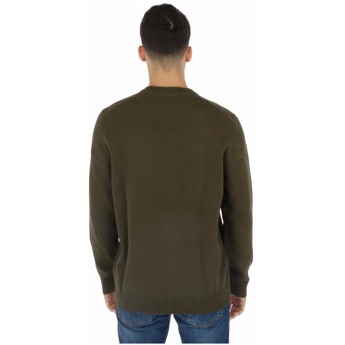 Lyle & Scott — Pull col rond vert en coton homme — vue 3