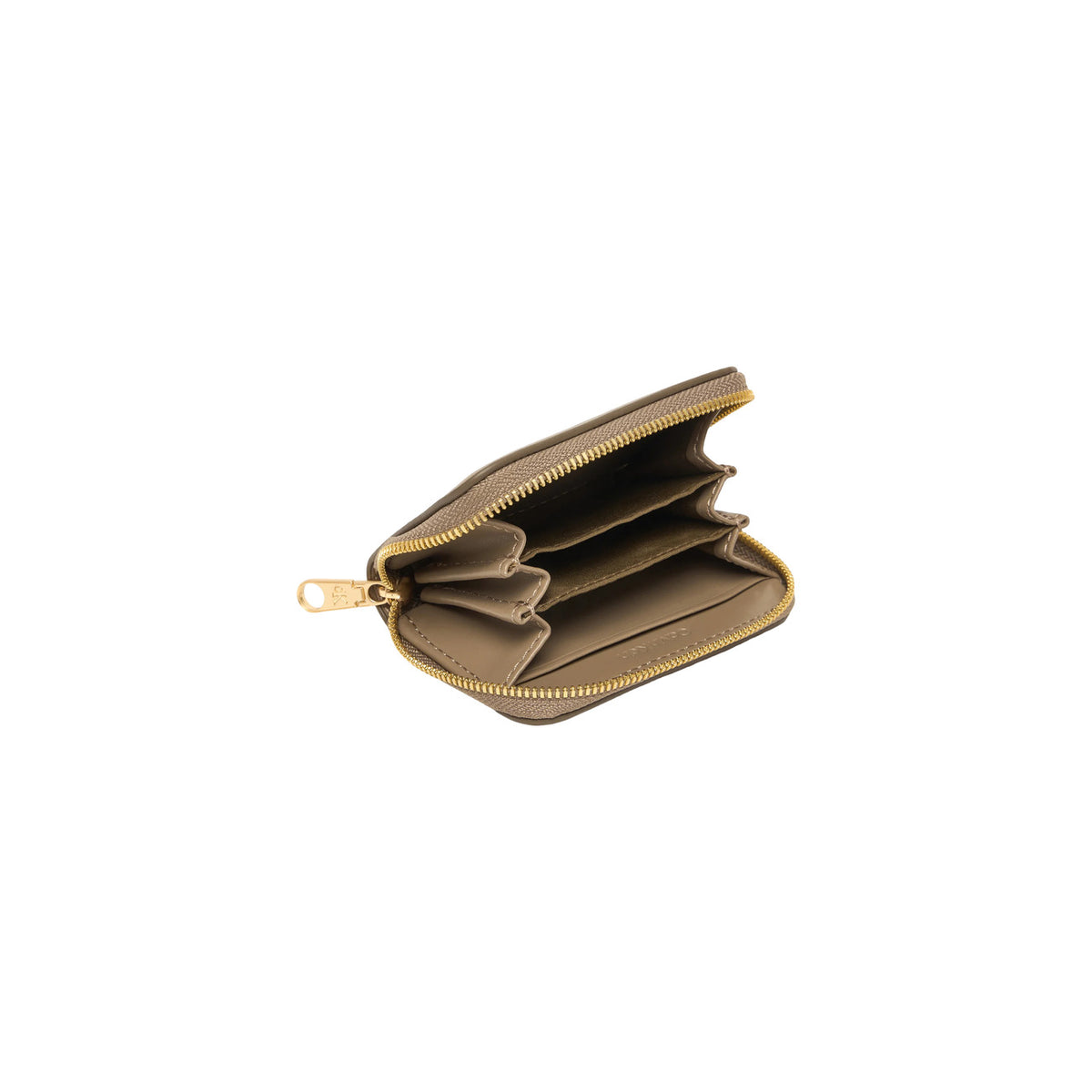 Calvin Klein — Portefeuille beige réf. BOLD CK MEDIUM ZIP AROUND femme — vue 3