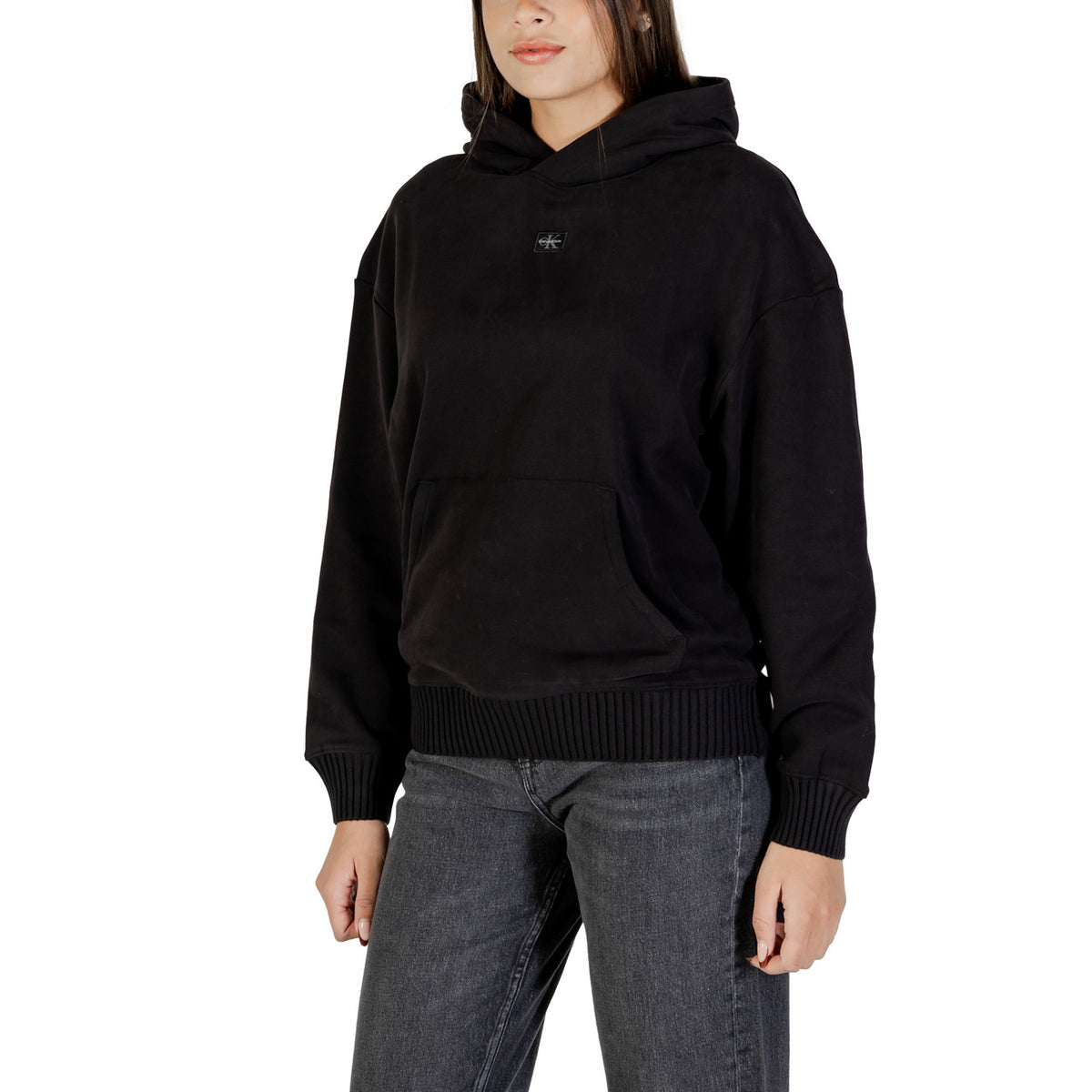 Calvin Klein Jeans — Zwarte hoodie voor dames LV047D232G — afbeelding 4