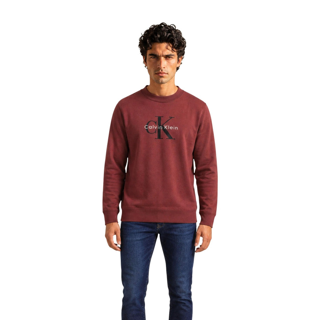Calvin Klein Jeans — Pull marron à imprimé homme