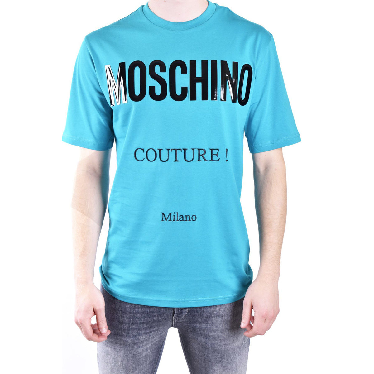 Moschino — T-shirt réf. B_44123 bleu azur homme — vue 2
