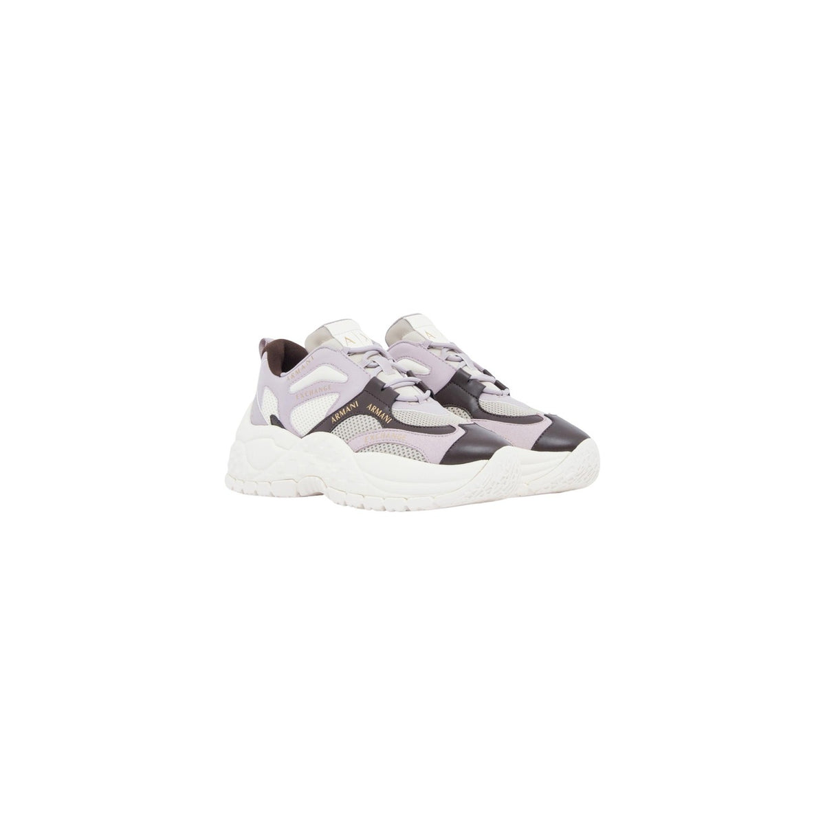 Armani Exchange — Lage geometrische sneakers voor dames in het lila — afbeelding 5
