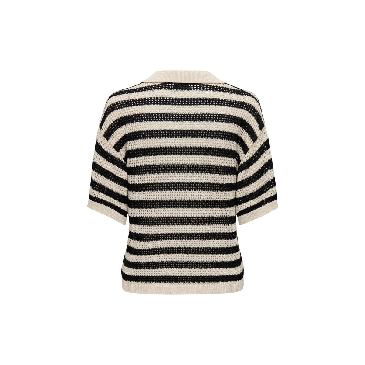 Jacqueline de Yong — Tikka V-hals trui met korte mouwen zwart dames — afbeelding 4