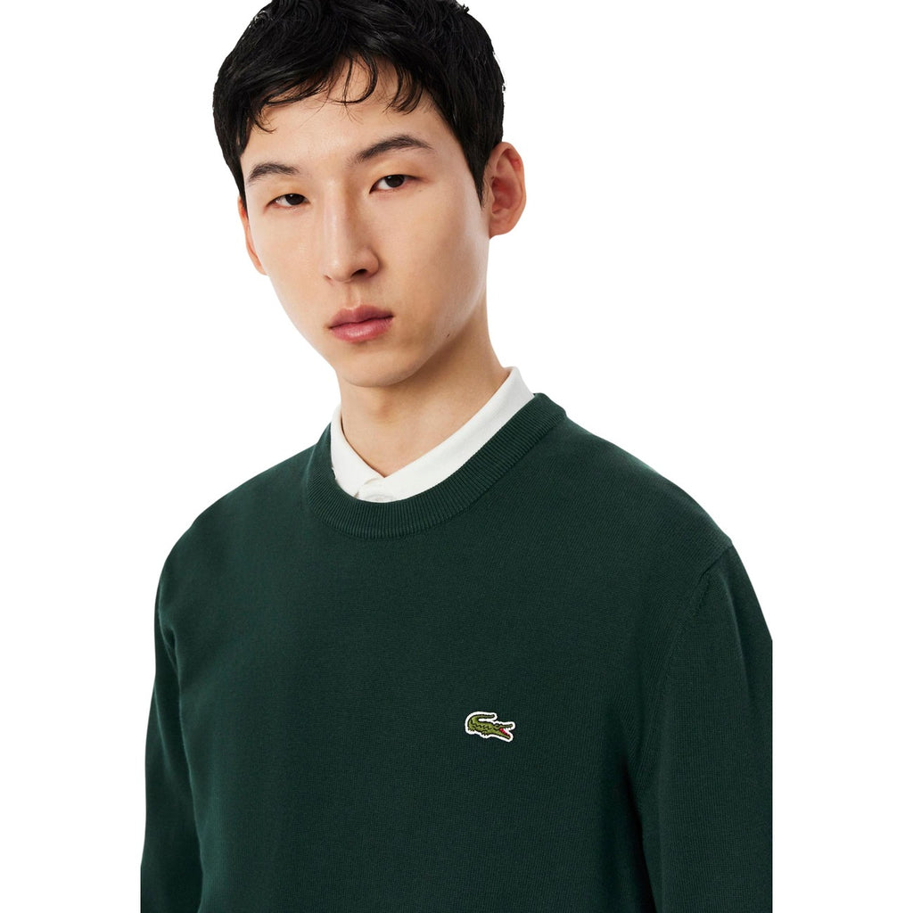 Lacoste — Men's AH3225 green wool blend sweater — view 2