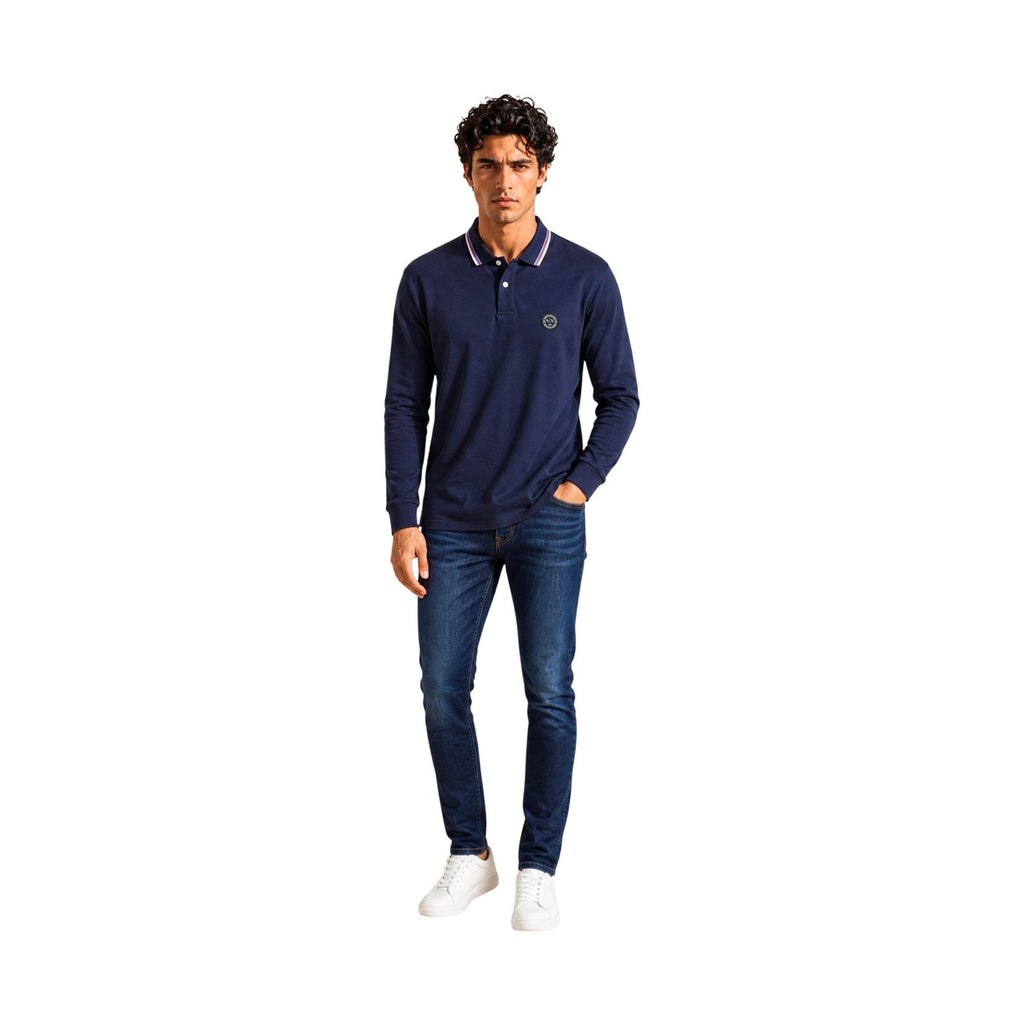 Armani Exchange — Men's long-sleeved polo shirt XM003427 blue — view 4