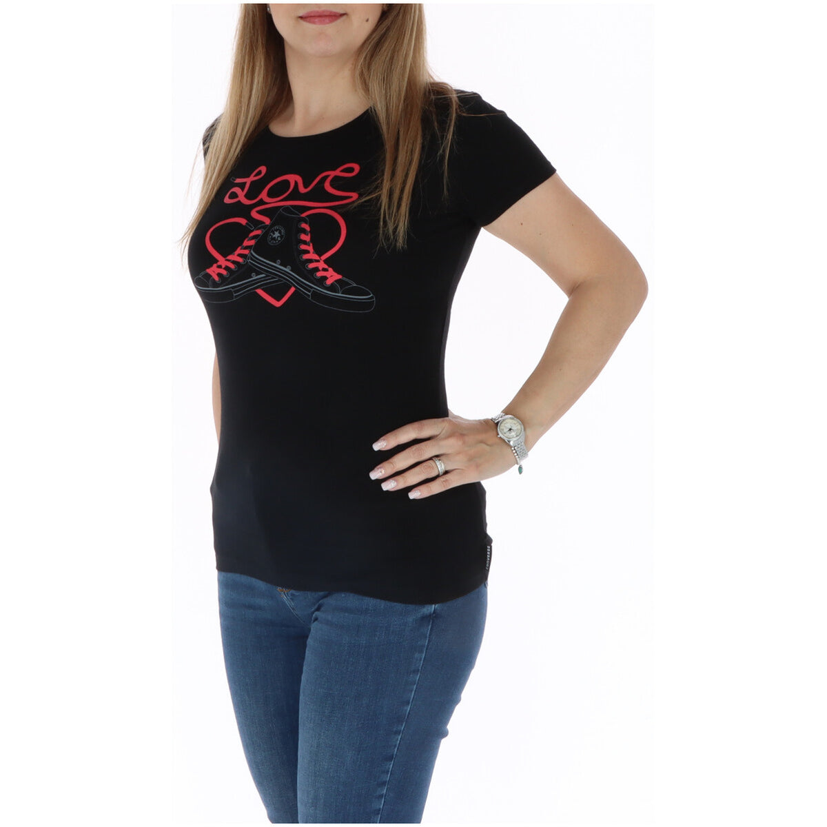 Converse — T-shirt réf. 411476955 noir femme — vue 2