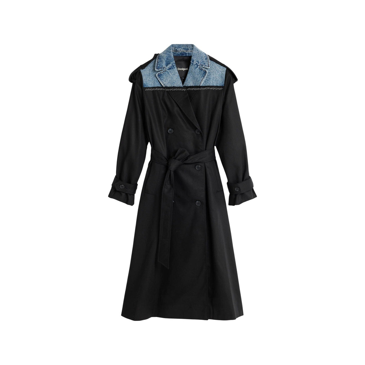 Desigual — Hybride trenchcoat voor dames zwart — afbeelding 4