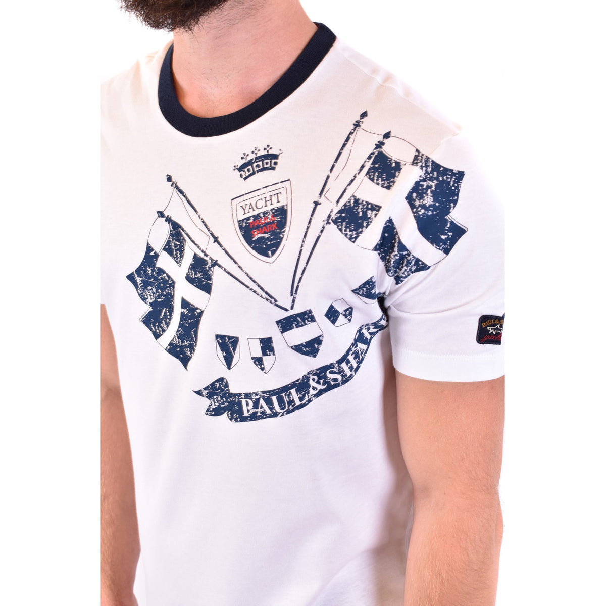 Paul&shark — T-shirt B_42078 blanc homme — vue 5