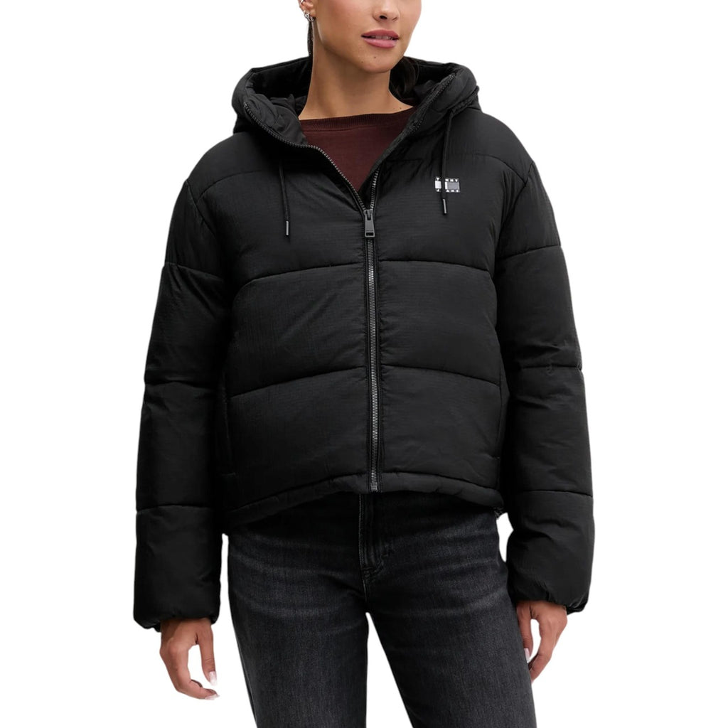 Tommy Jeans — Doudoune à capuche en ripstop noire femme