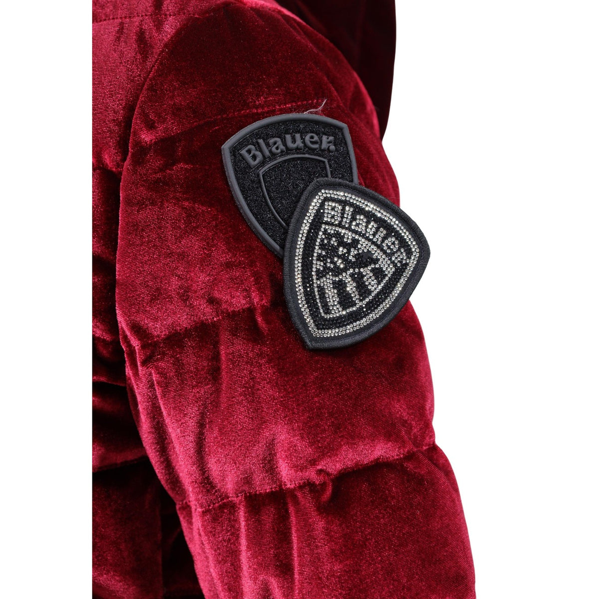 Blauer — Doudoune Velly en velours bordeaux femme — vue 5