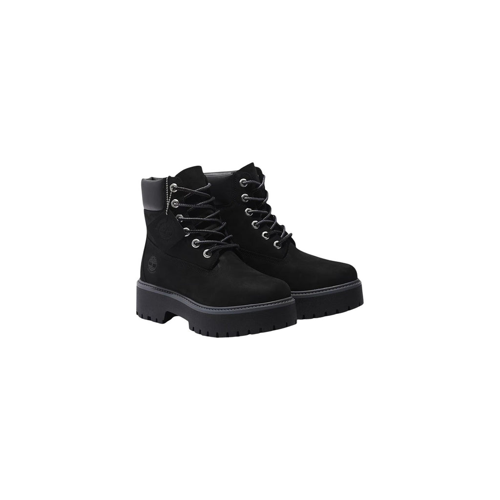 Timberland — Bottes Stone Street imperméables en cuir noir femme — vue 4