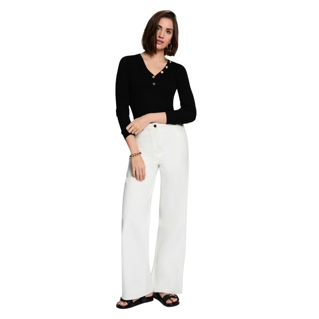 Morgan — Women’s black V-neck sweater — view 5