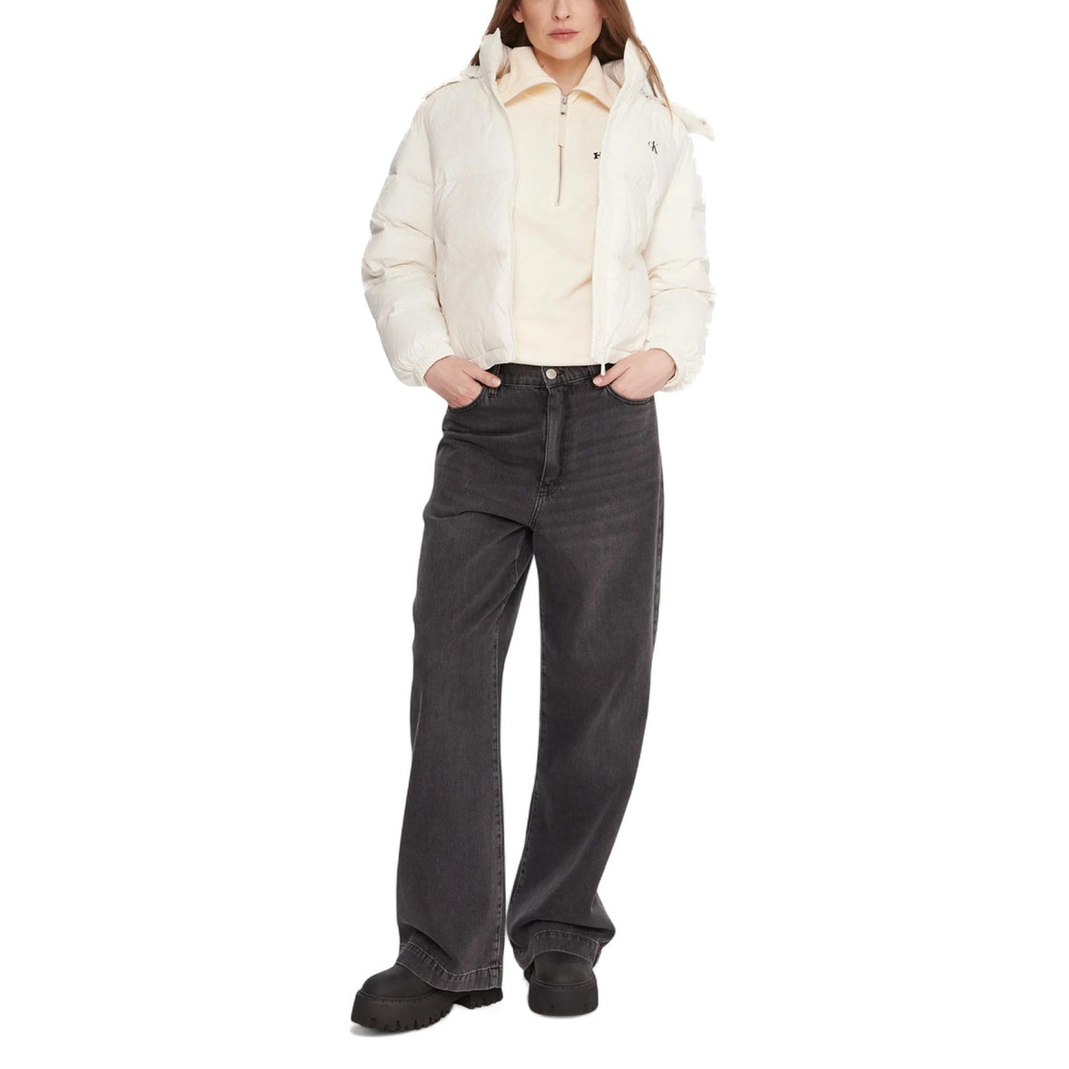 Calvin Klein Jeans — Women’s white hooded jacket — view 3