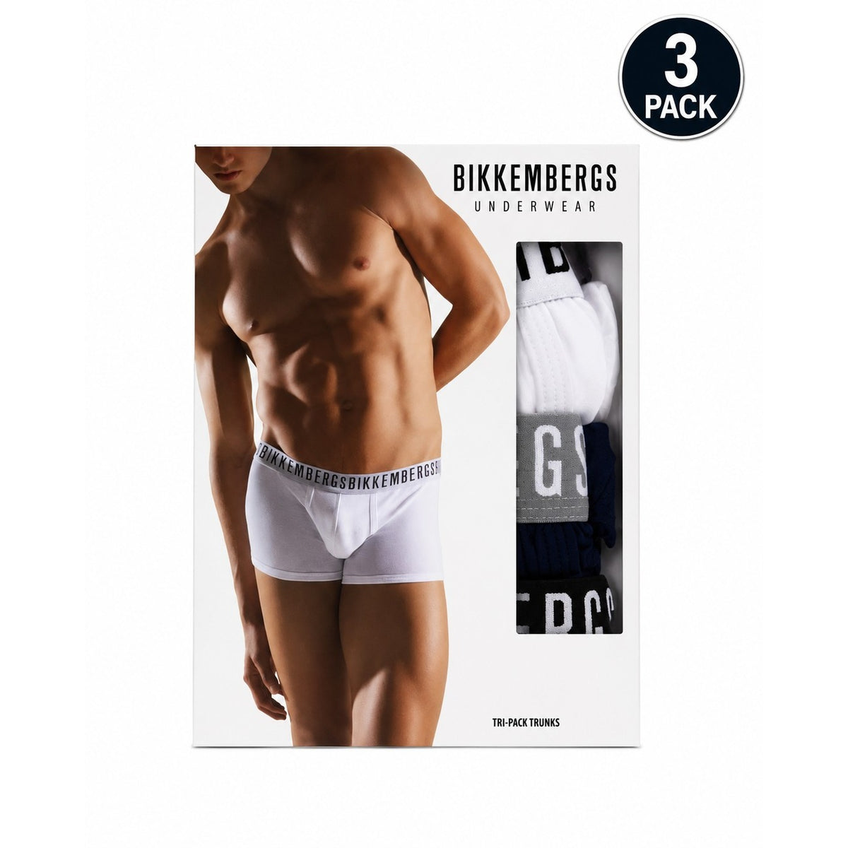 Bikkembergs — Boxers blancs homme BKK1UTR02TR — vue 3