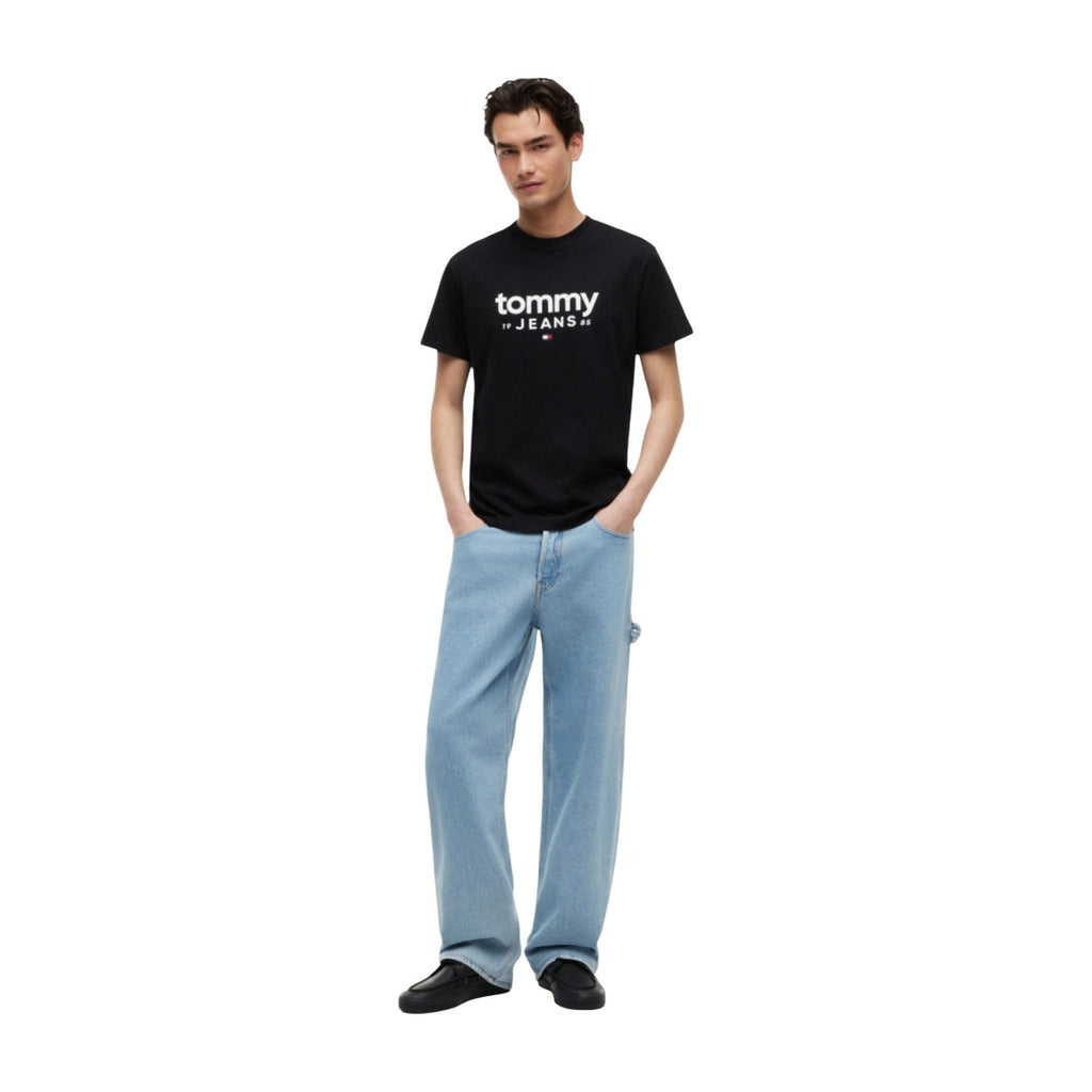 Tommy Jeans — Zwart T-shirt van biokatoen met print voor heren — afbeelding 5