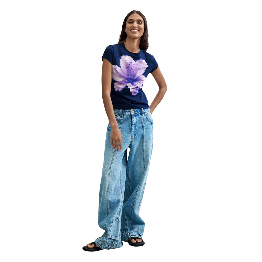 Desigual — T-shirt Yokohama bleu femme — vue 2