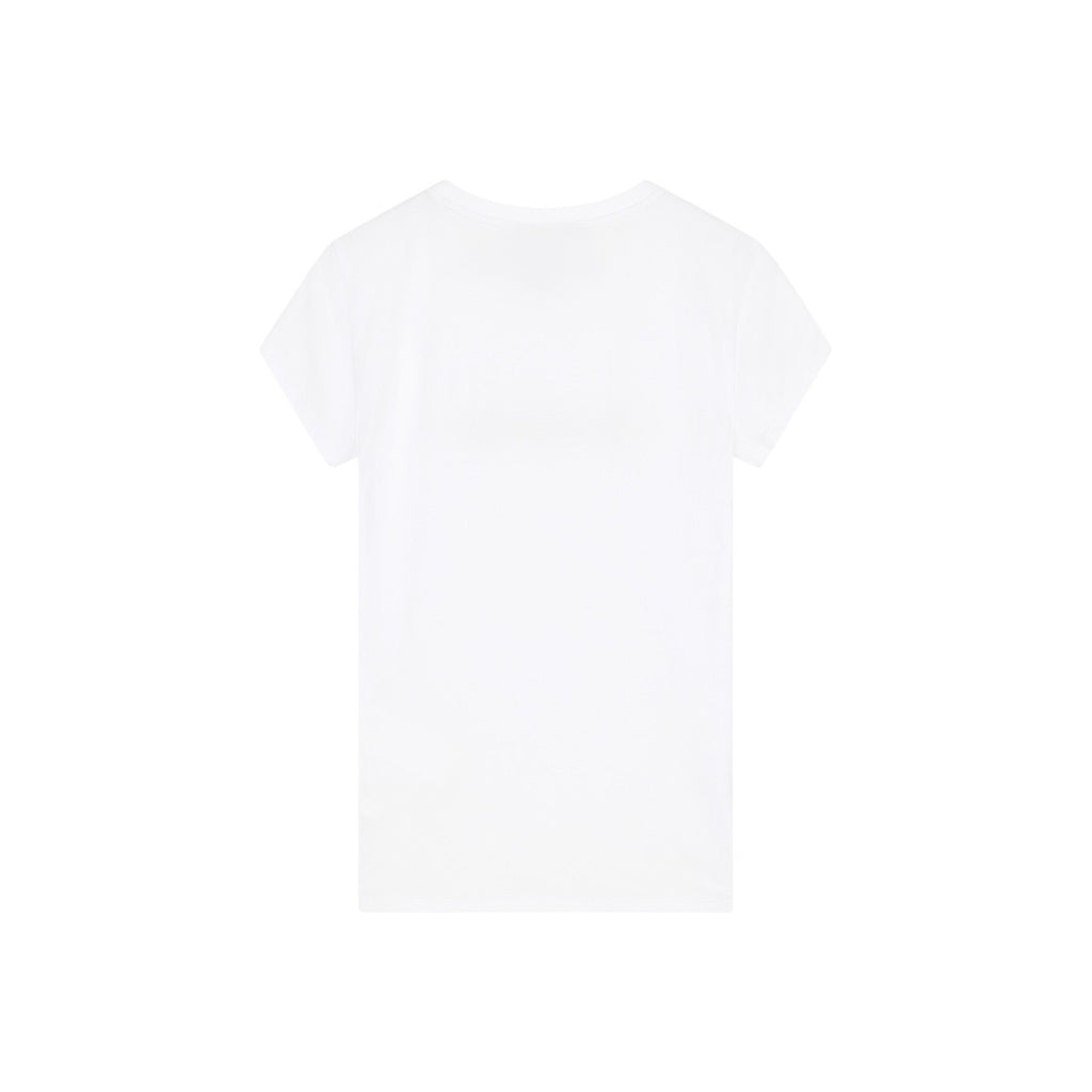 Armani Exchange — Damen-Stretch-T-Shirt in Weiß — Ansicht 4