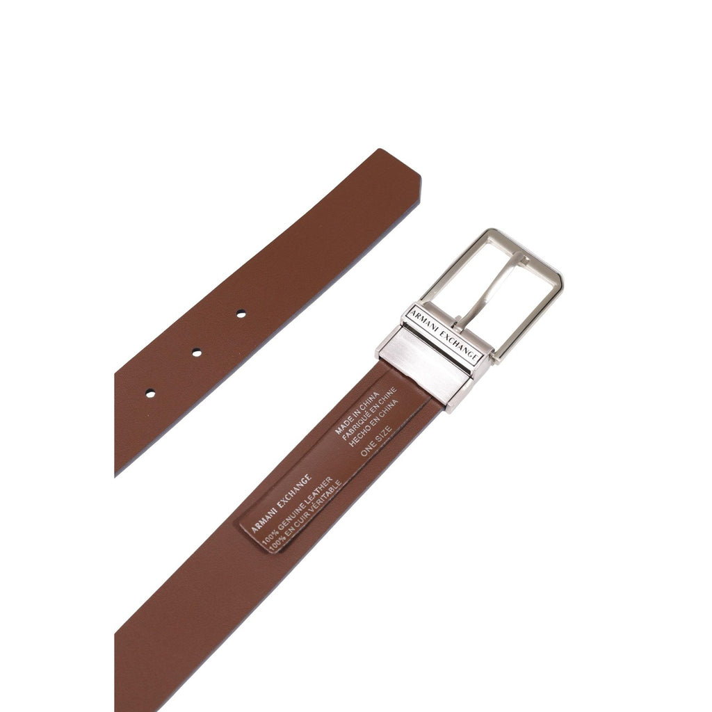 Armani Exchange — Ceinture en cuir bleue homme — vue 4