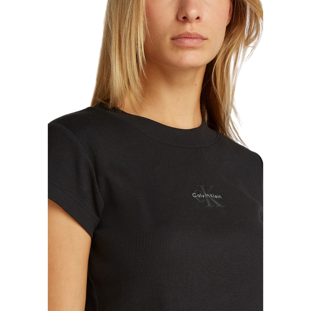 Calvin Klein Jeans — Stretch-T-Shirt für Damen in Schwarz — Ansicht 5