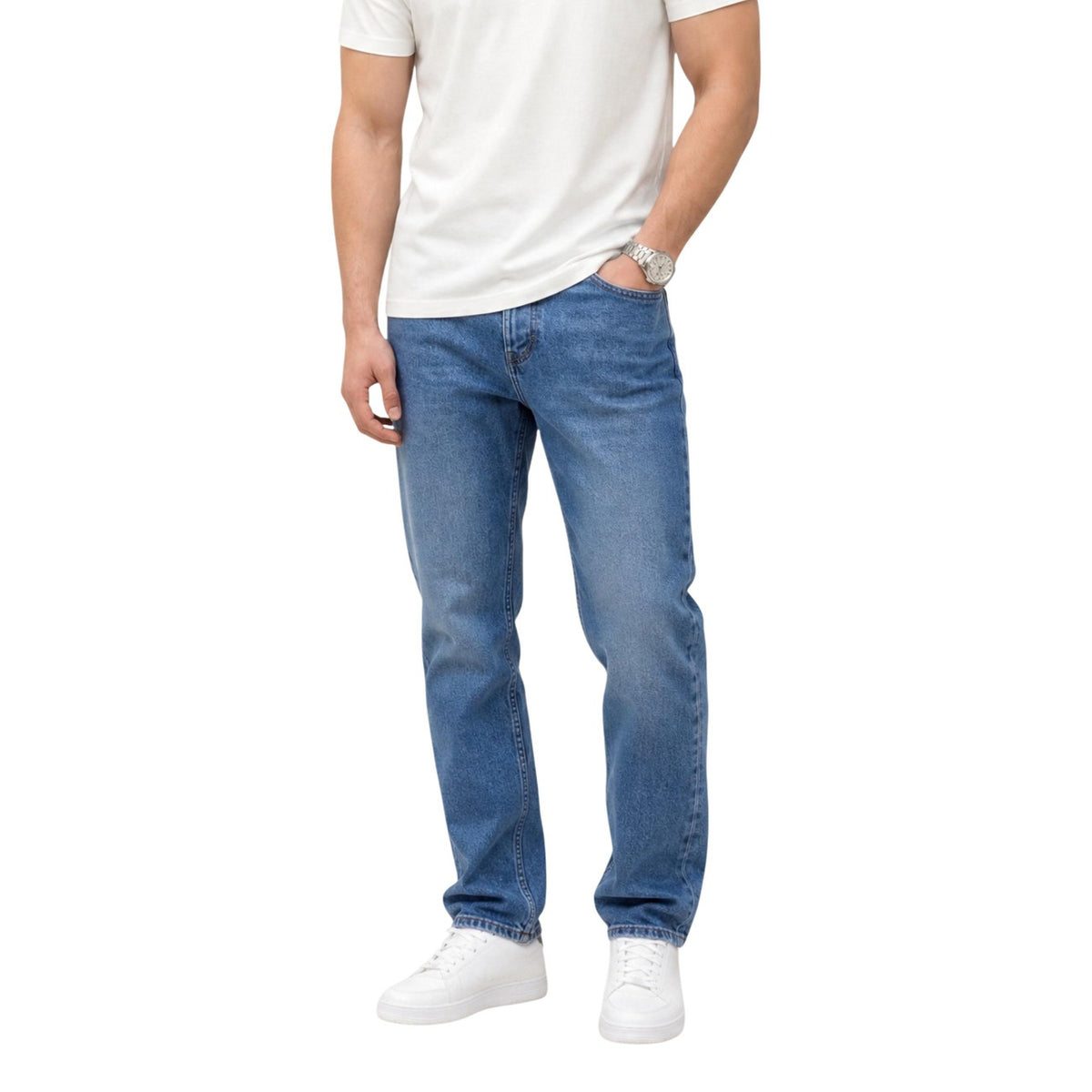 Tommy Jeans — Jean bleu en coton stretch avec poches homme