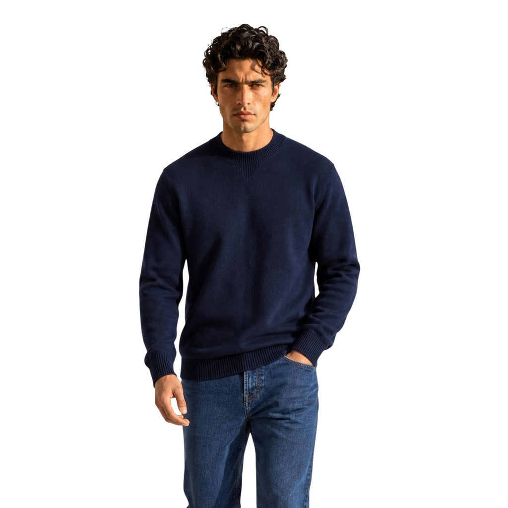 Armani Exchange — Men's blue mixed knit sweater